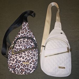 Stylish Leopard and White Quilted Crossbody Bags